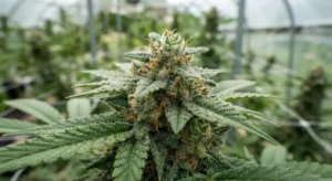 what is cannabis plant with leaves and buds close up